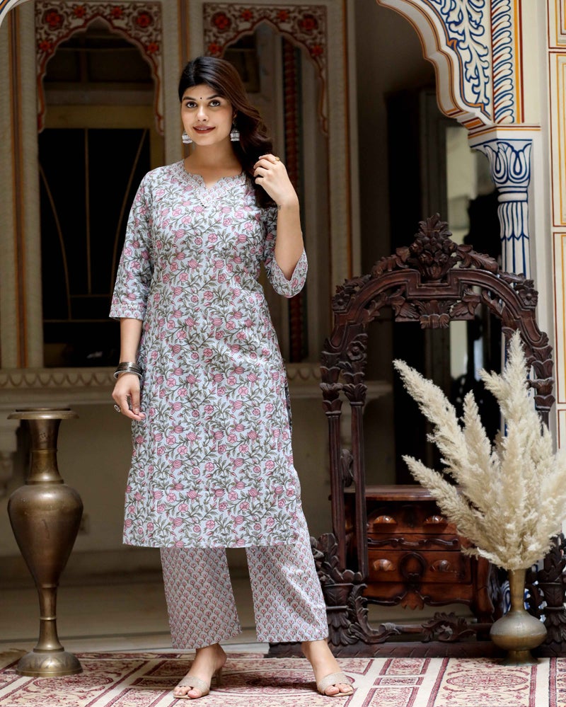 Miravan Floral Printed Kurta Palazzo Set for Women - Image 1